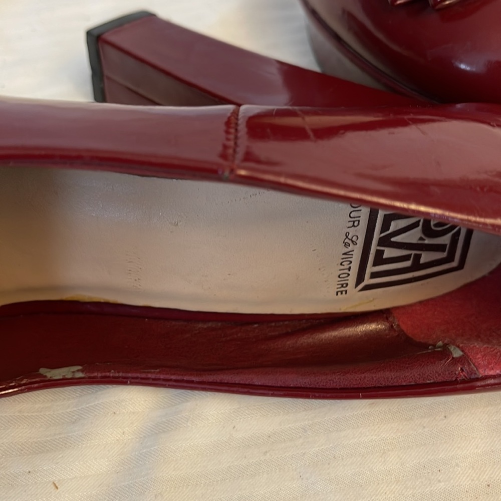 POUR La VICTOIRE Platform Heels Red Size 8 - Picture 12 of 13